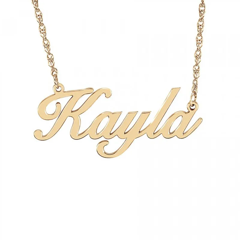 10K Gold Script Name Necklace