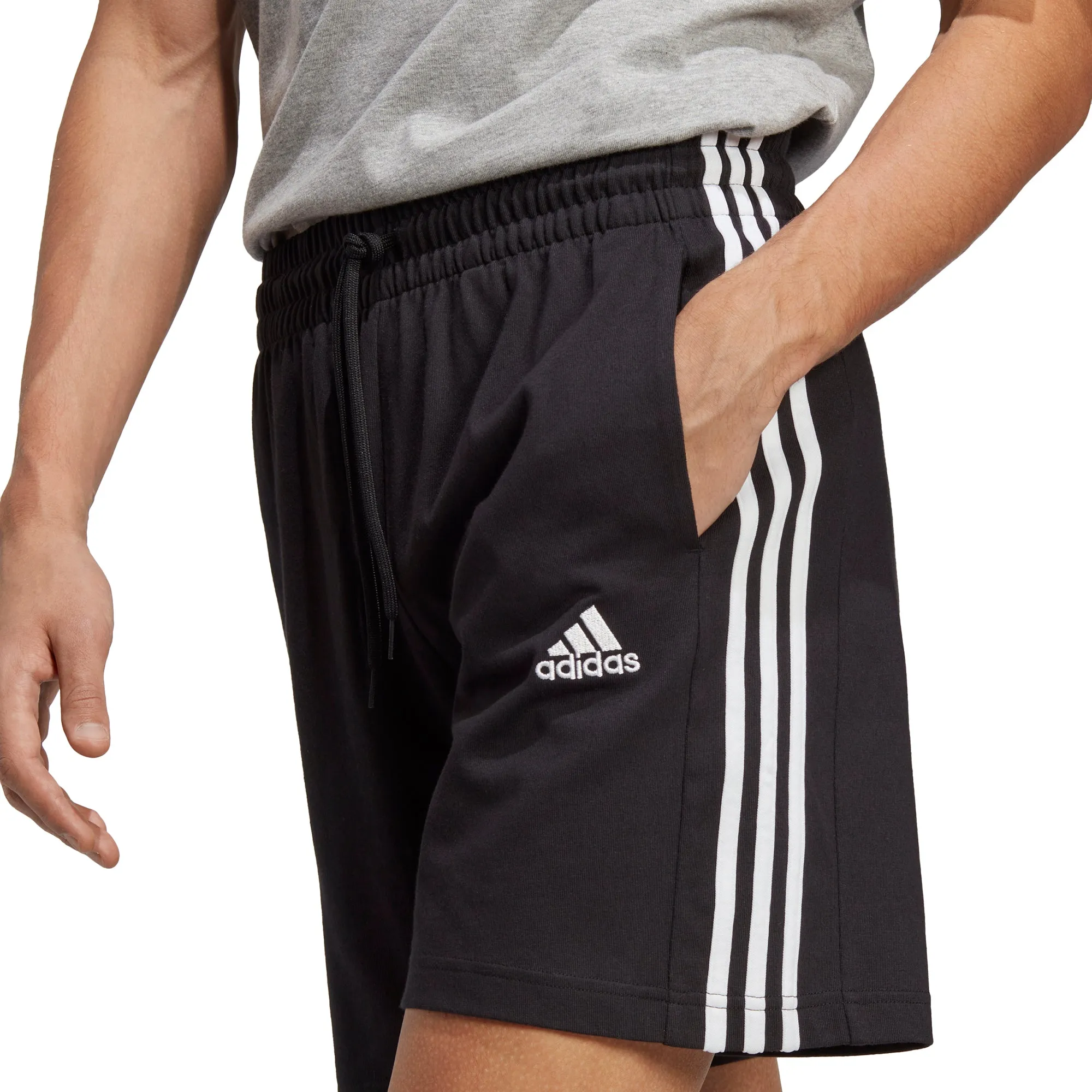 adidas Essentials 3 Stripes 7 Inch Mens Shorts - Black