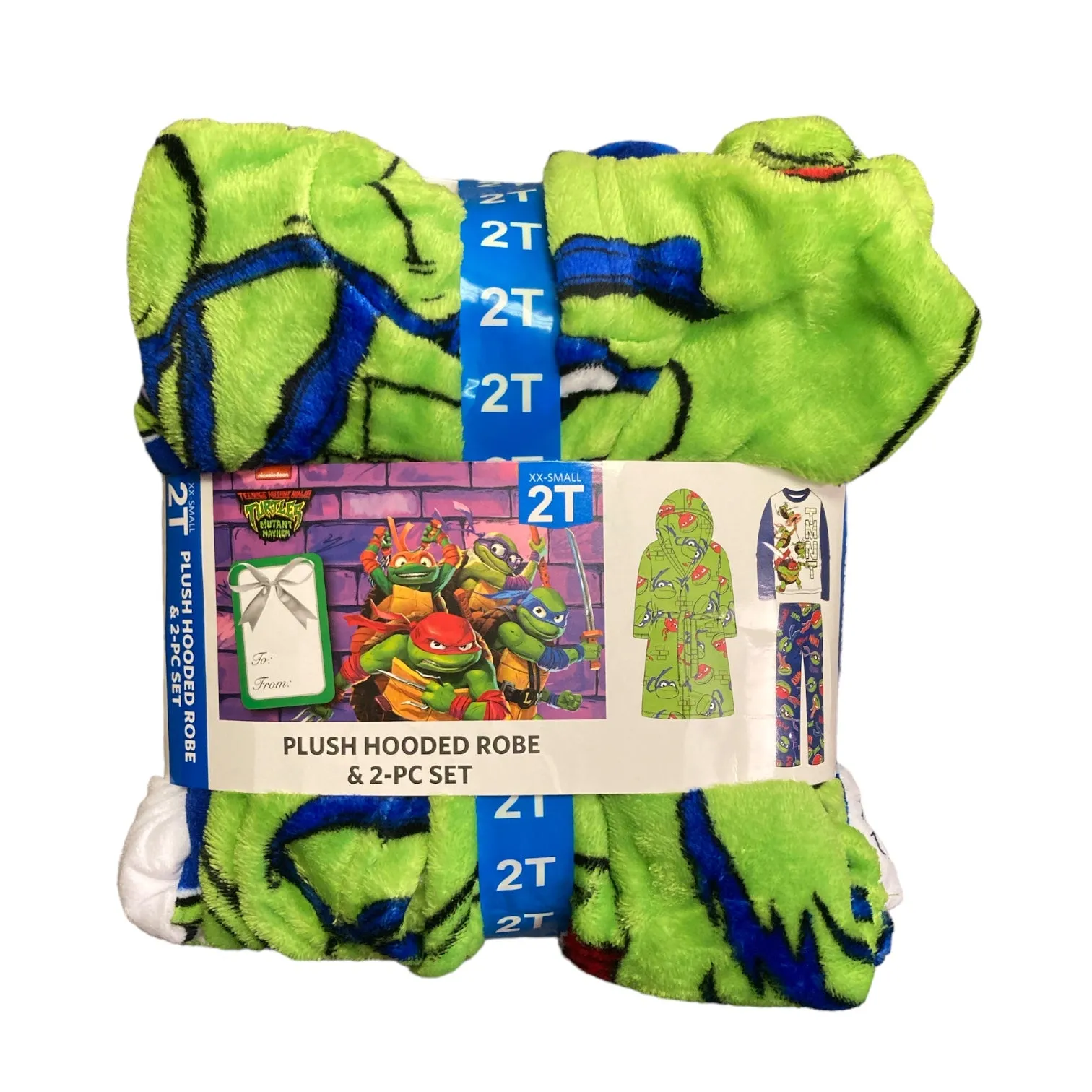 AME Teenage Mutant Ninja Turtles Kid's 3 Piece Plush Hooded Robe and Pajama Set