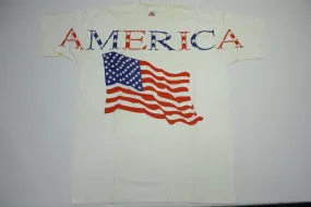 American Flag Large Print Vintage 90s FOTL USA Single Stitch T-Shirt