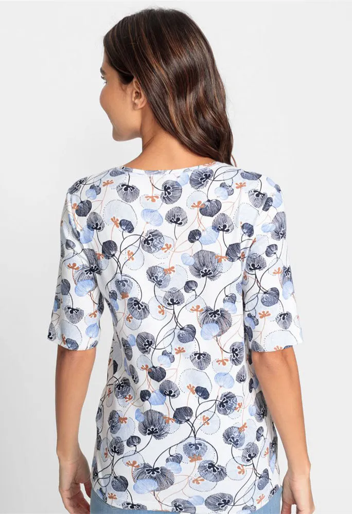 Artistic Floral Print Top