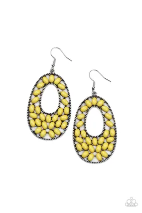 Beaded Shores Yellow-Earrings