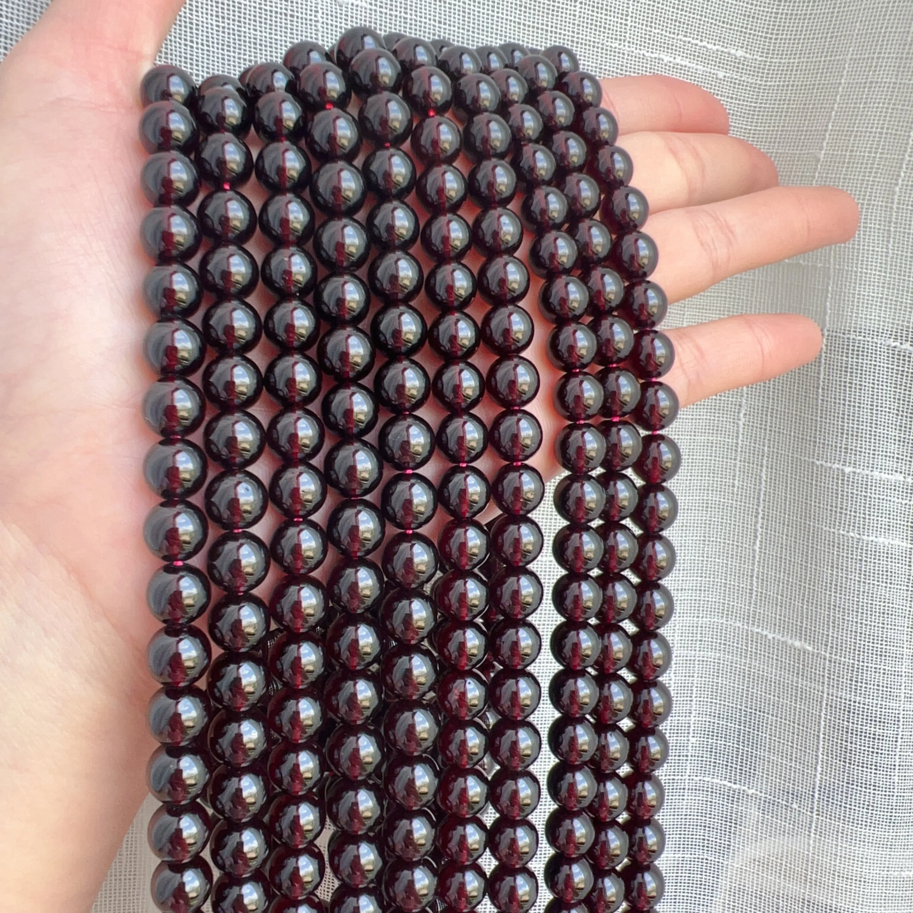 Best Quality in Strands 8.5mm Natural Almandine Red Garnet Bead Strands for DIY Jewelry Projects