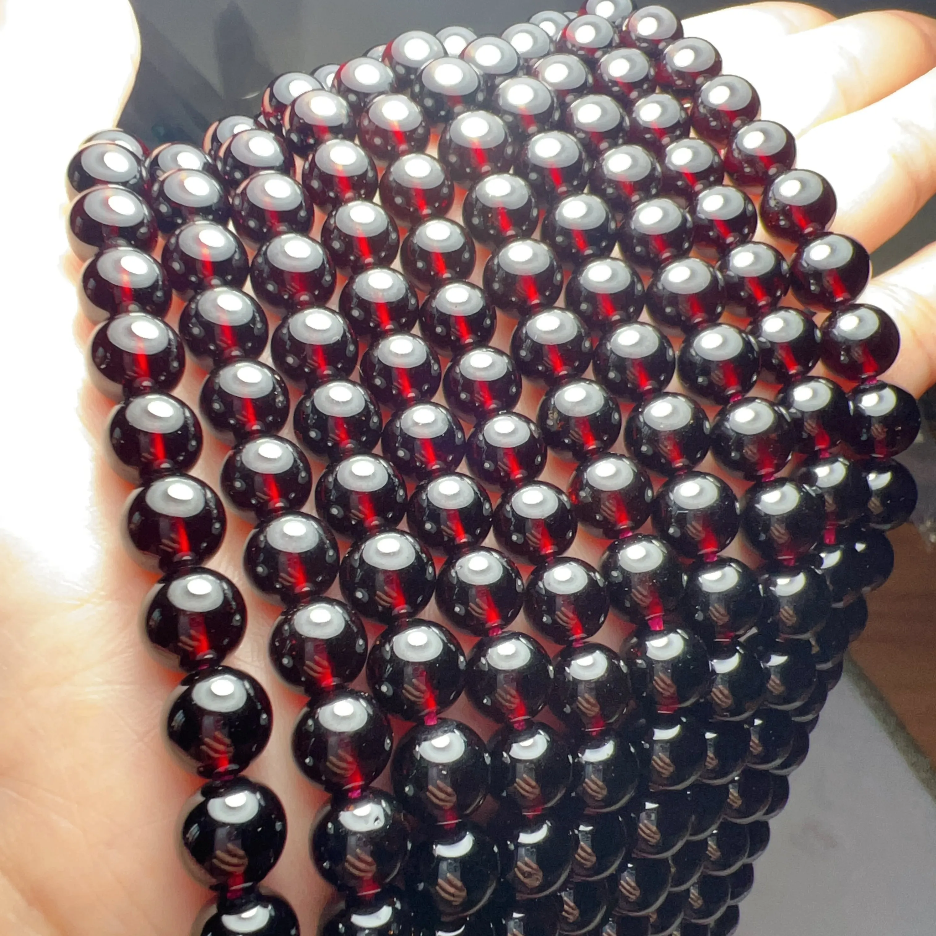 Best Quality in Strands 8.5mm Natural Almandine Red Garnet Bead Strands for DIY Jewelry Projects