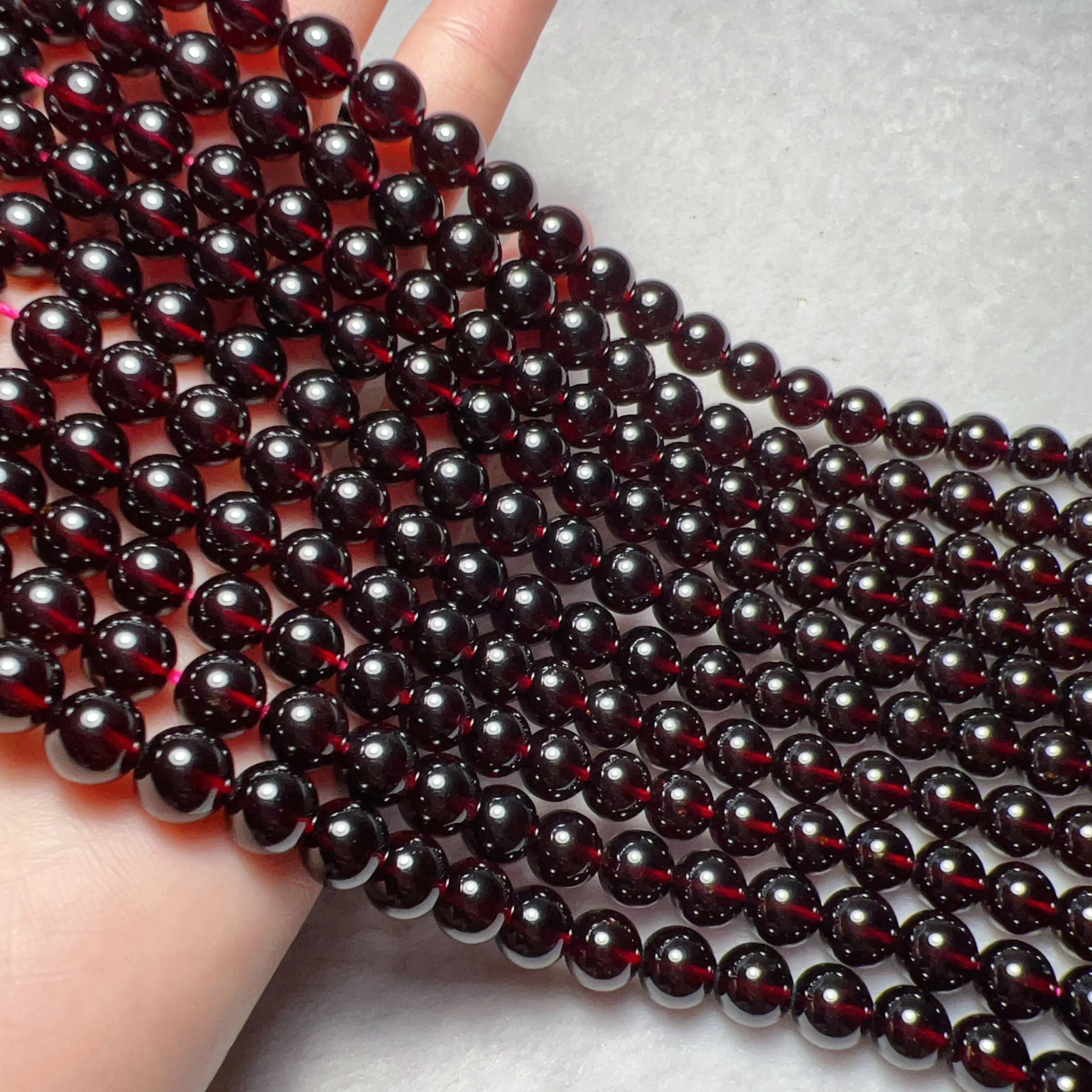 Best Quality in Strands 8.5mm Natural Almandine Red Garnet Bead Strands for DIY Jewelry Projects