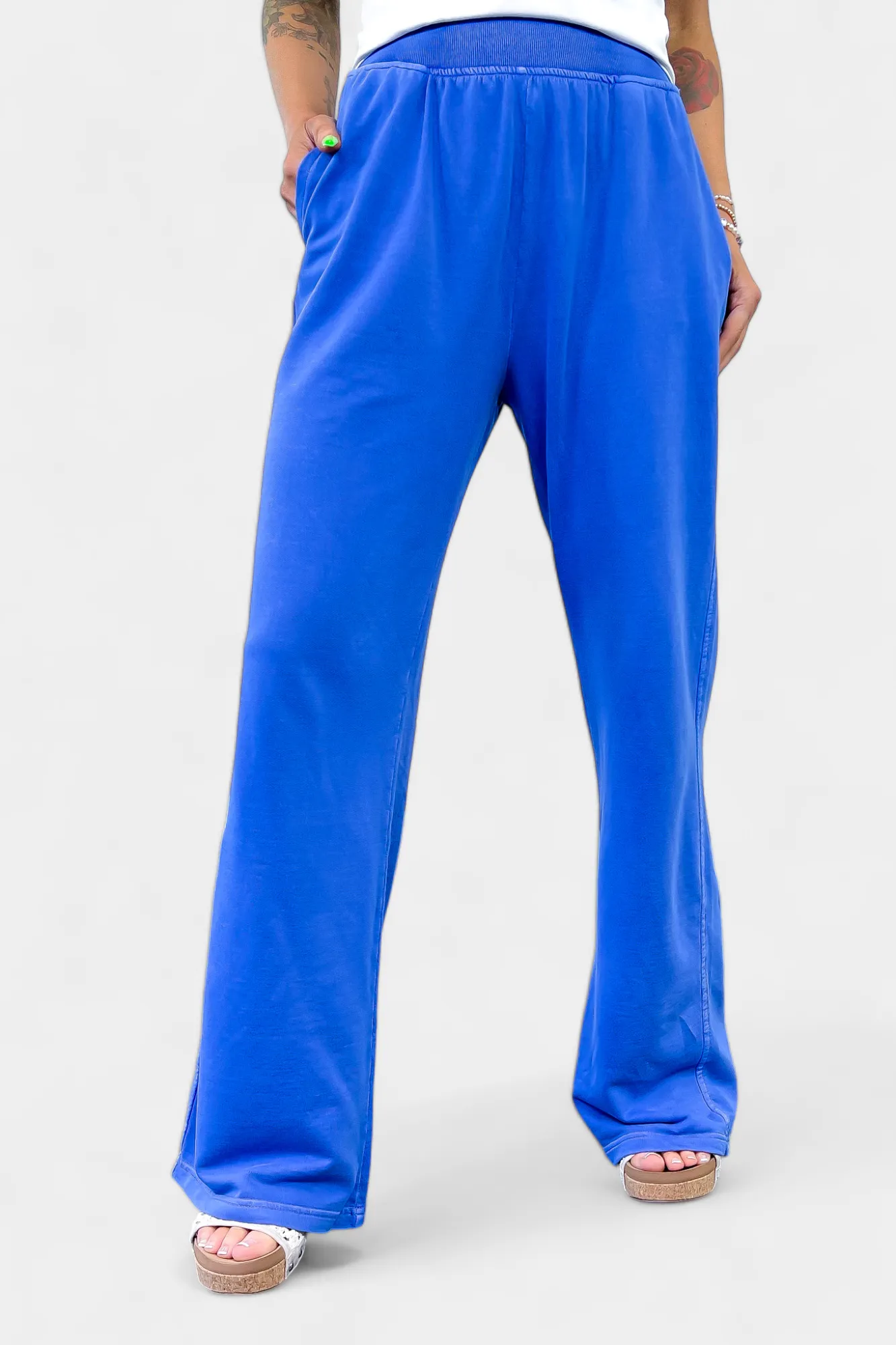 Blue Wide Leg Lounge Pants