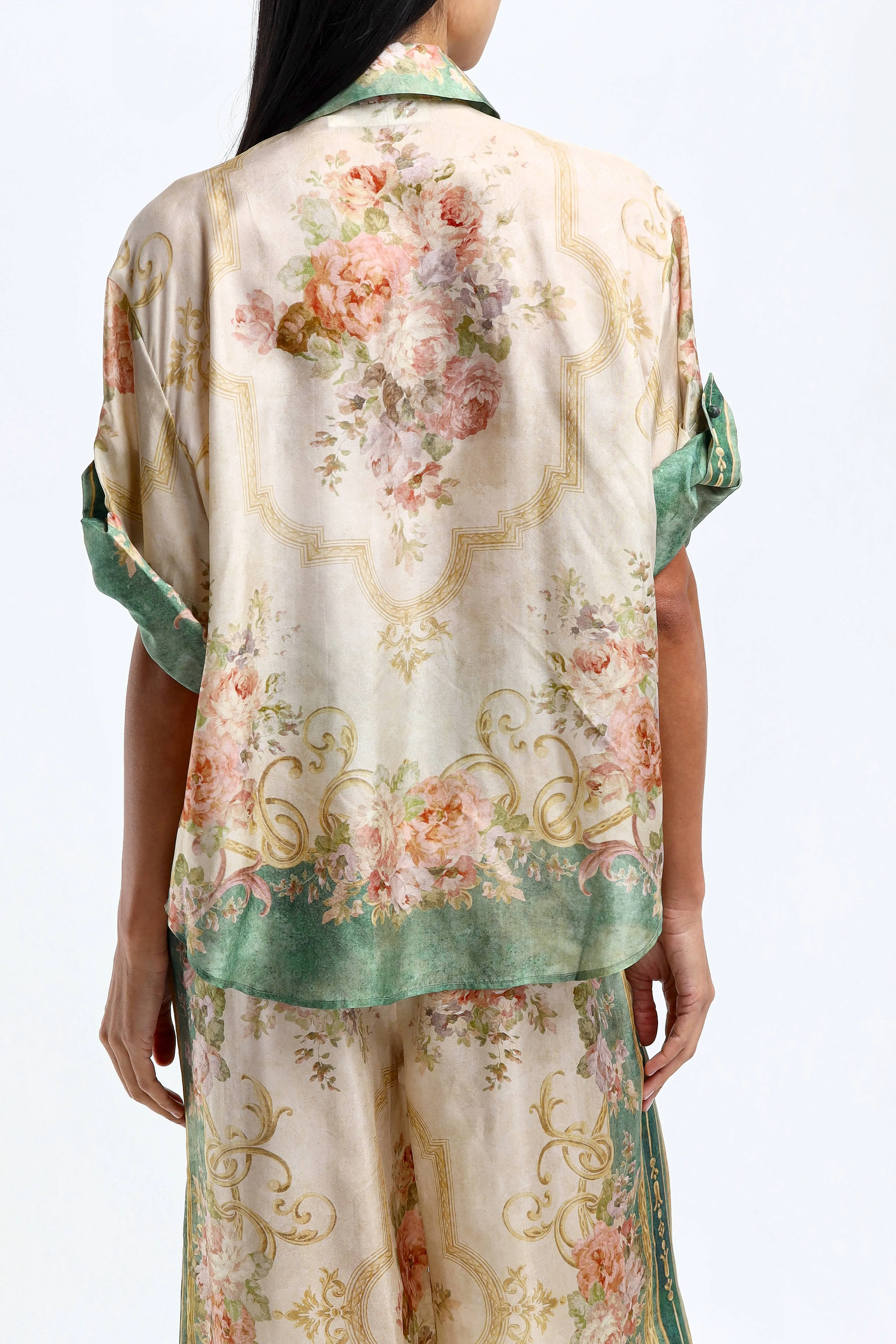 Bluse August in Khaki Floral