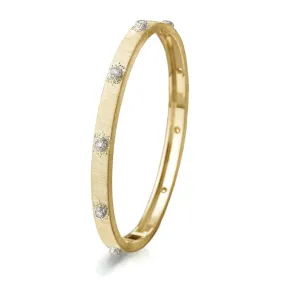 Buccellati - Macri Classica - Bangle Bracelet with Diamonds, 18k Yellow Gold, 5 mm