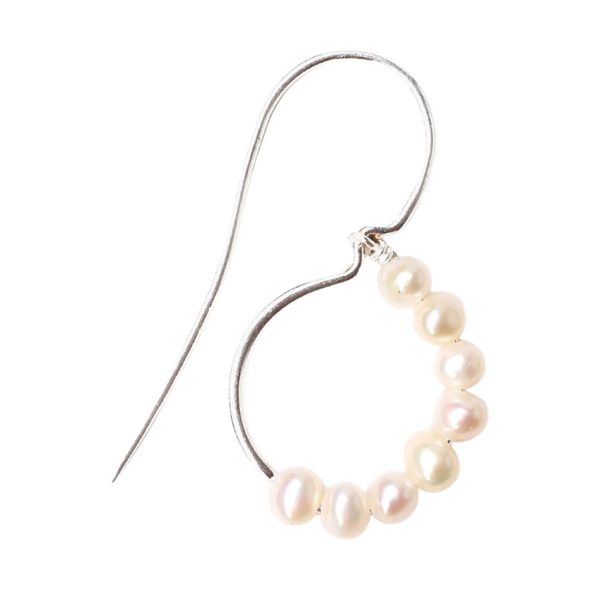 Chan Luu White Freshwater Pearl Drop Earrings in Silver