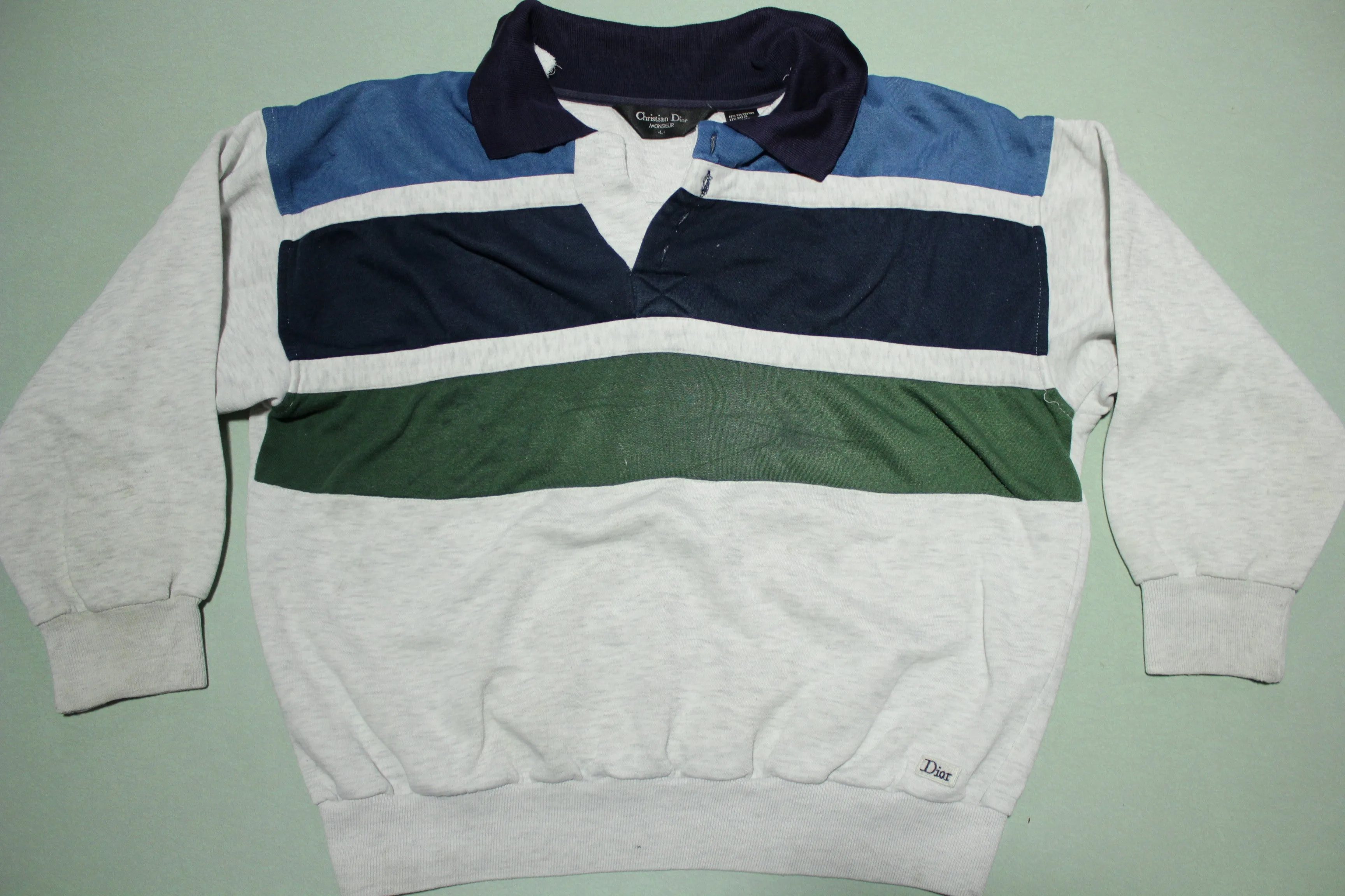 Christian Dior Vintage 80's 90's Crewneck Polo Collared Sweatshirt