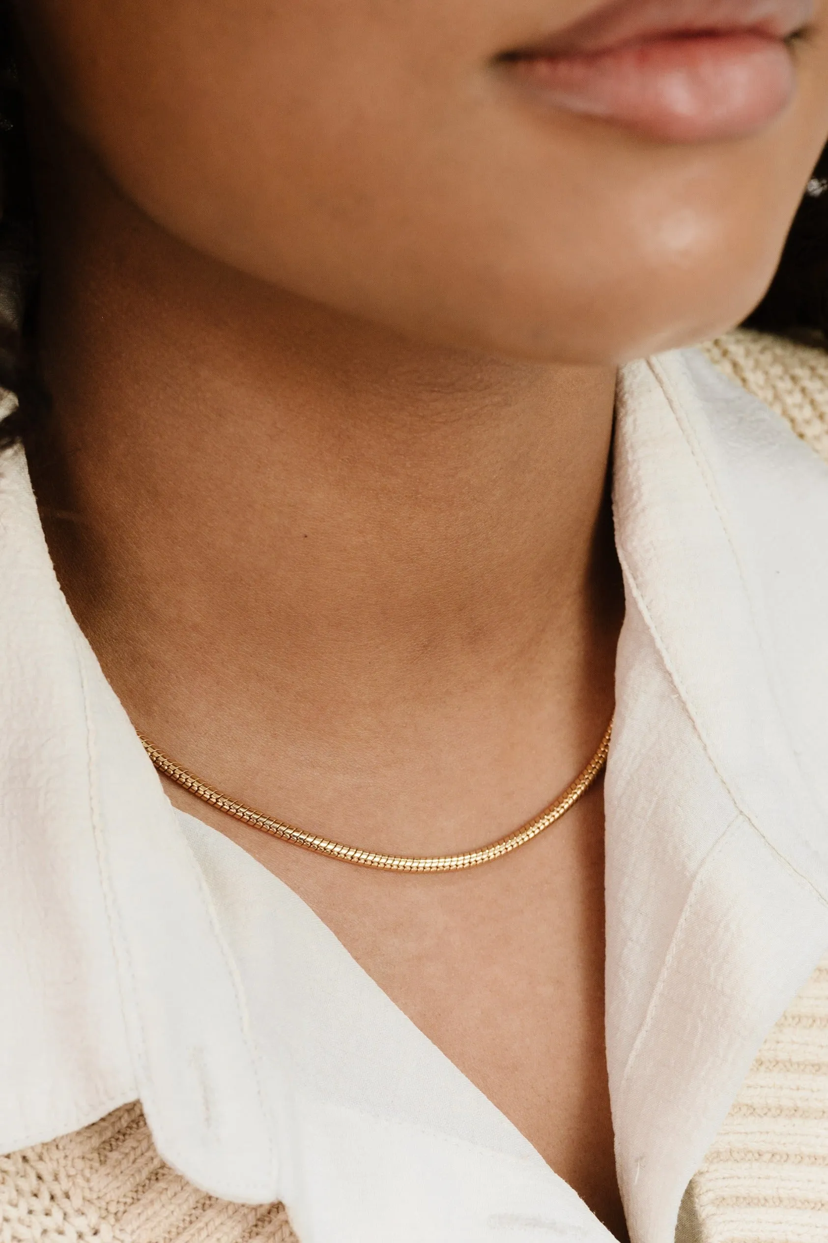 Classic 18k Gold Plated Snake Chain Necklace