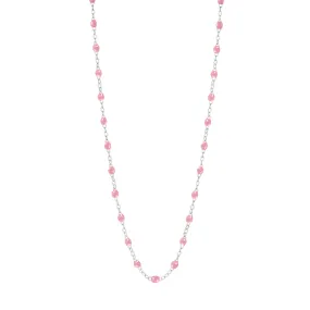 Classic Gigi Fuchsia necklace, White Gold, 16.5"