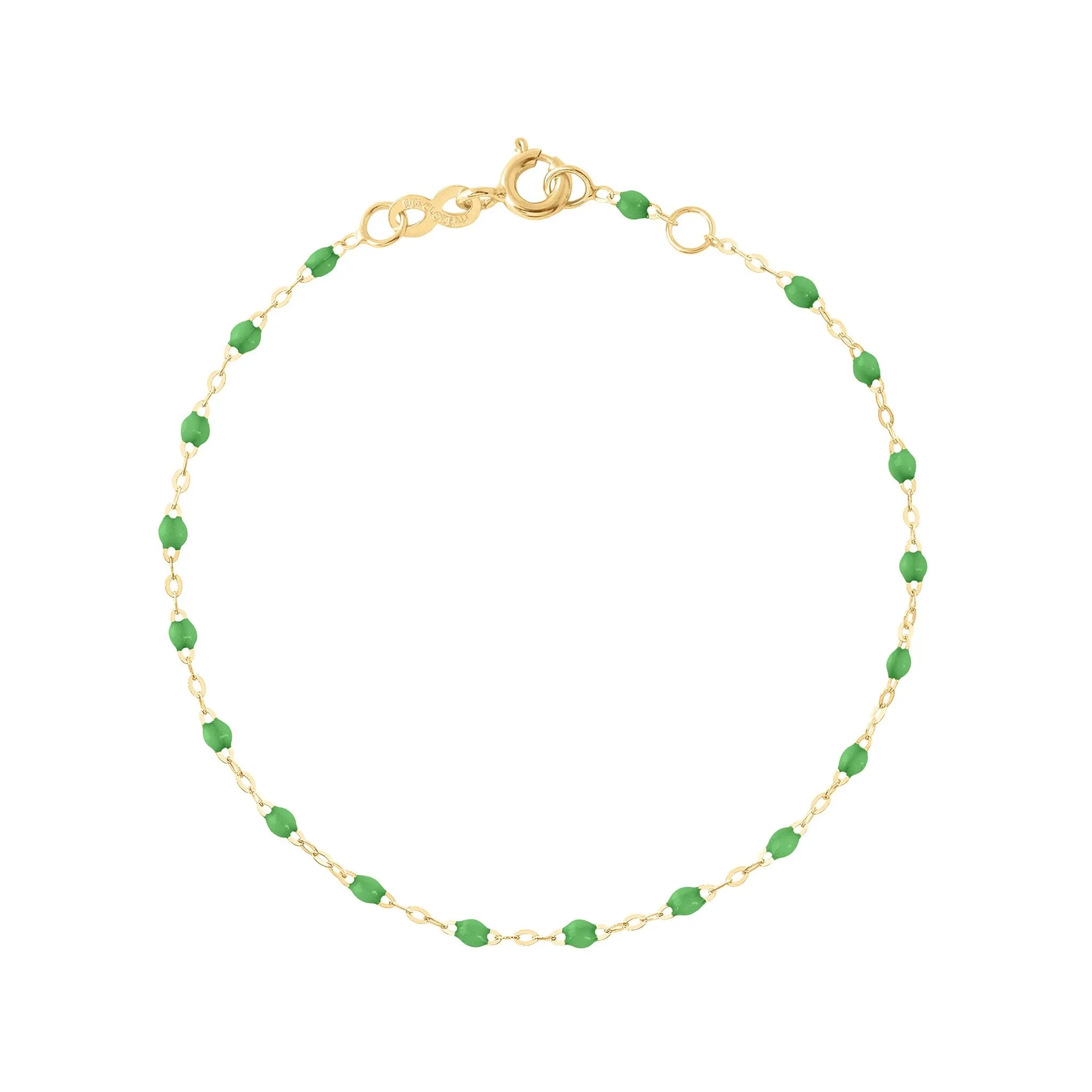 Classic Gigi Green bracelet, Yellow Gold, 6.7"