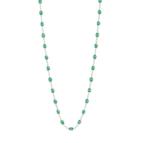 Classic Gigi Mint Necklace, White Gold, 17.7"