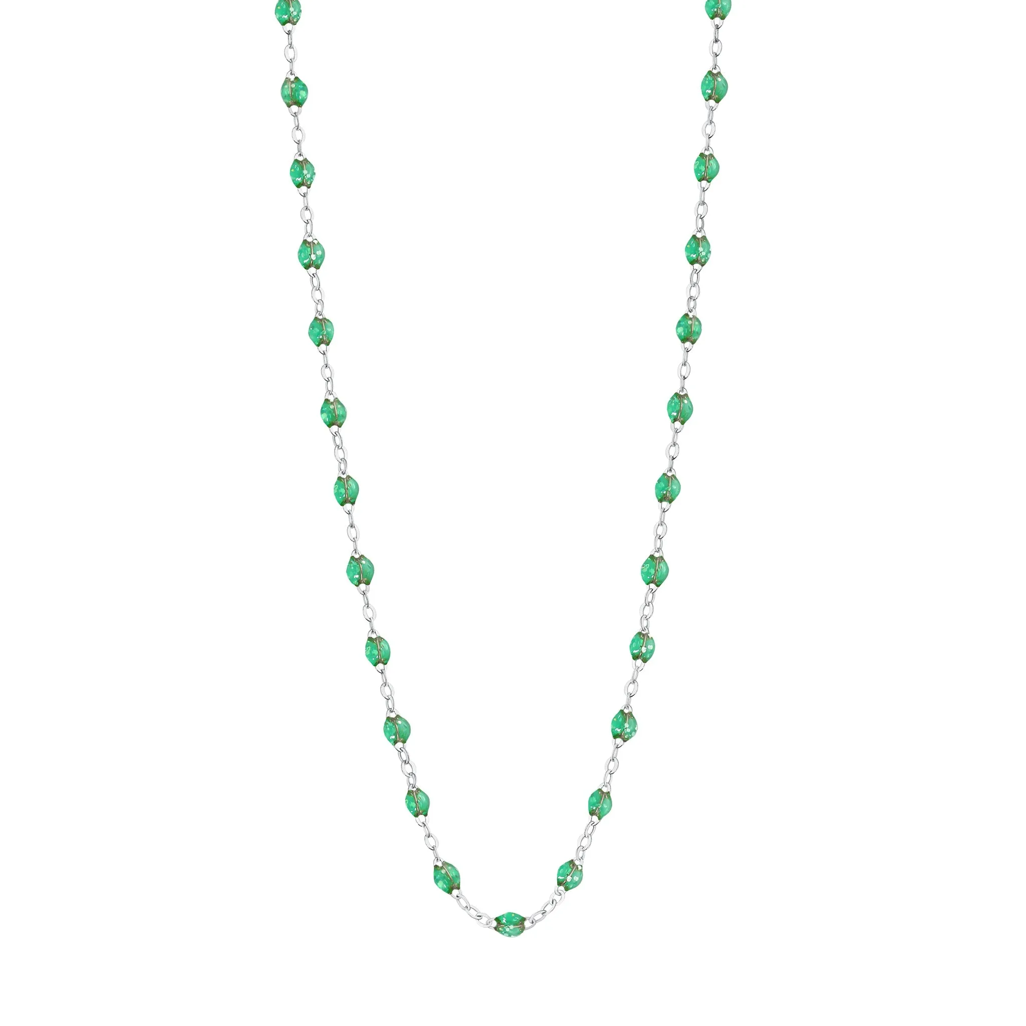 Classic Gigi Mint Necklace, White Gold, 17.7"