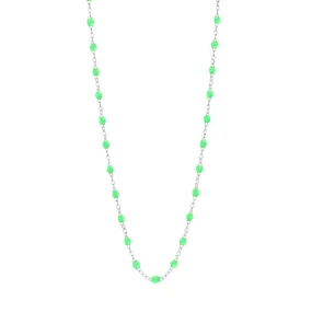 Classic Gigi Neon necklace, White Gold, 16.5"