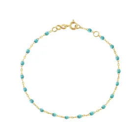 Classic Gigi Turquoise Green bracelet, Yellow Gold, 6.7"