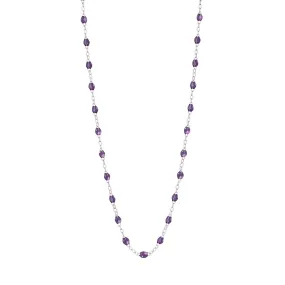 Classic Gigi Violet necklace, White Gold, 16.5"