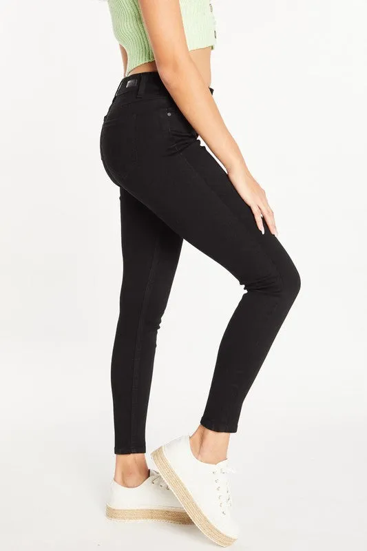 Classic High Rise Denim Skinny Jeans - Black