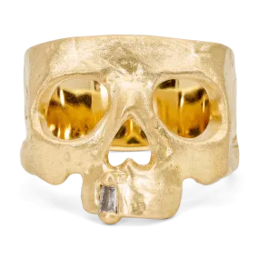 Diamond Snaggletooth Skull Ring - Size 10 - 11526