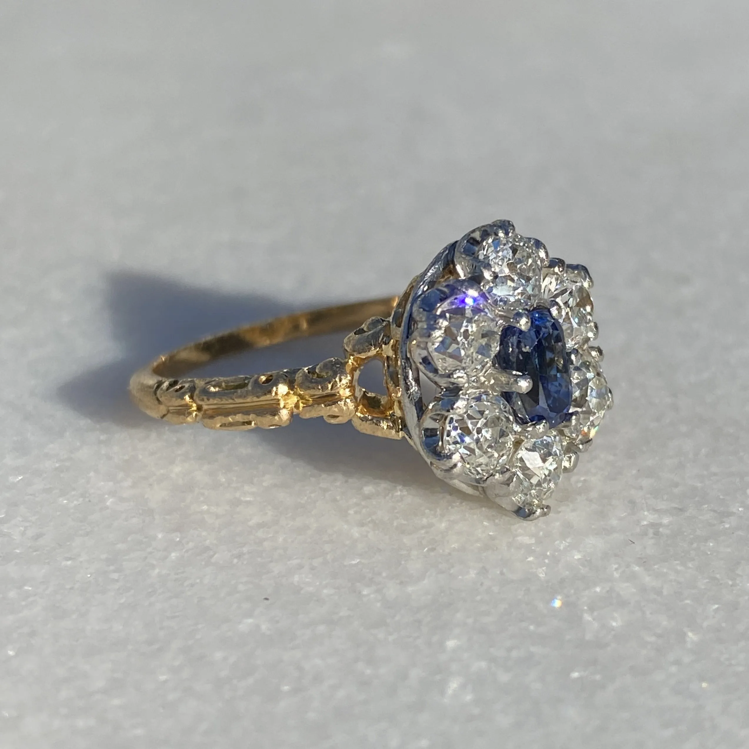 Estate Kashmir Sapphire & Diamond Ring, 0.81ct.