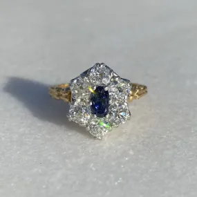 Estate Kashmir Sapphire & Diamond Ring, 0.81ct.