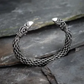 Extra Large Pewter Odin's Raven Bracelet - Handcrafted in the UK