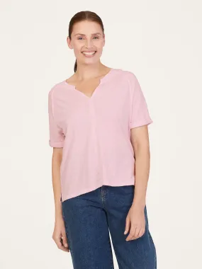 Fairtrade Organic Cotton Notch Neck T-Shirt - Orchid Pink