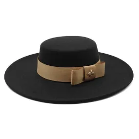 Fedora Hat For Women - Bowknot Flat Top