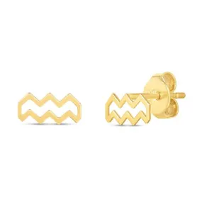 Gold Zodiac Stud Earrings