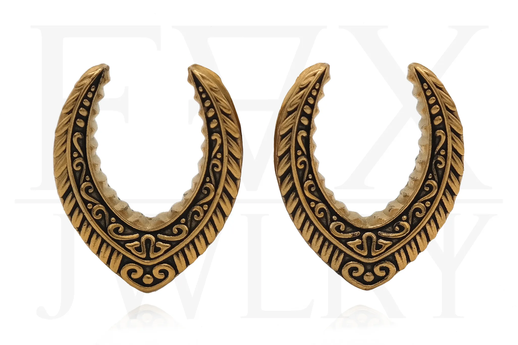 Golden Ornate V-Shaped Saddle Weights