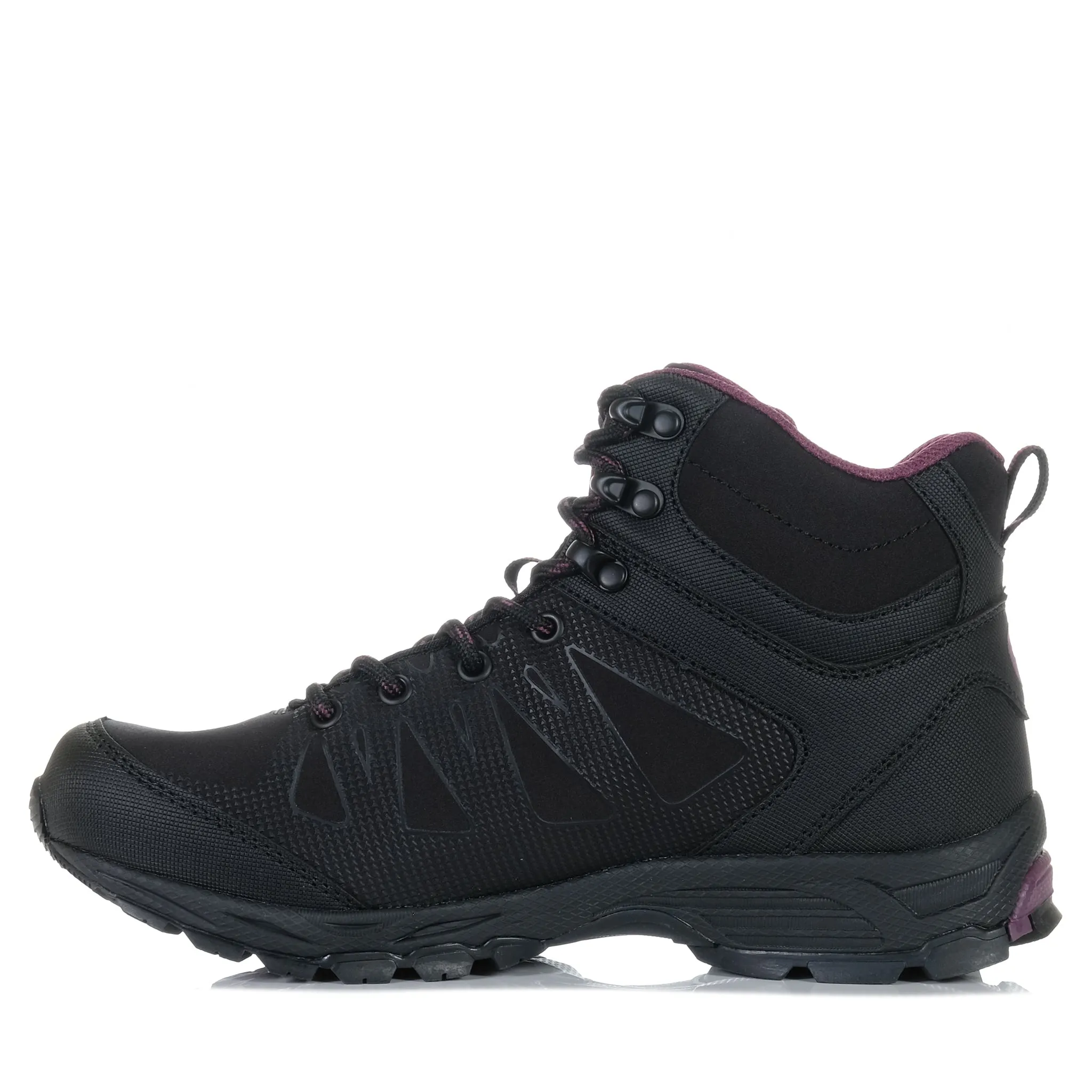 Hi-Tec Raven Mid Womens Waterproof Black/Grape Wine