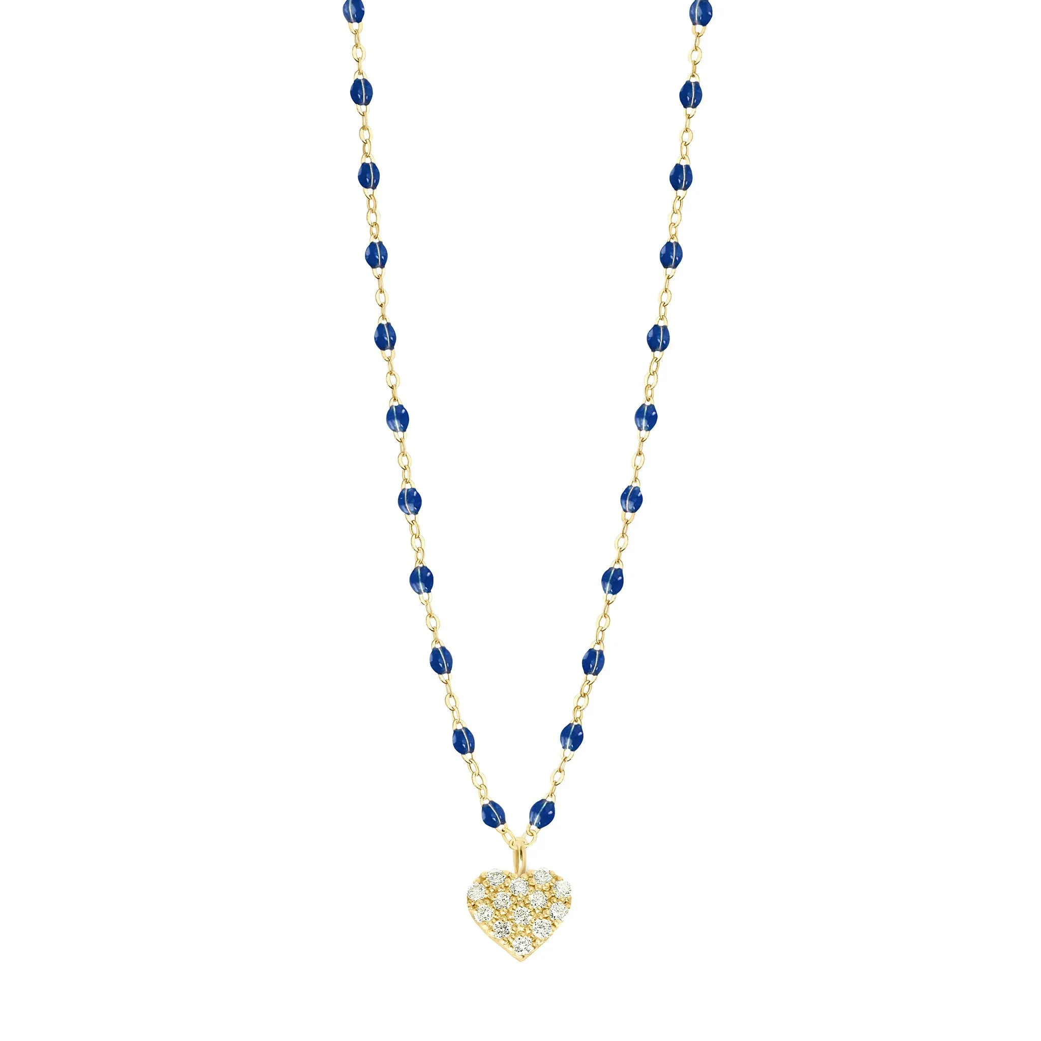 In Love Diamond Necklace, Lapis, Yellow Gold, 16.5"