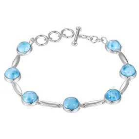 Larimar Water Drops Charm Bracelet