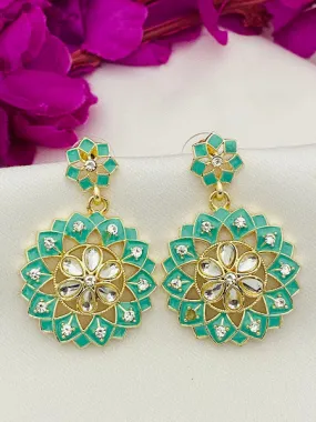 Lovely Floral Design Gold Plated Earrings