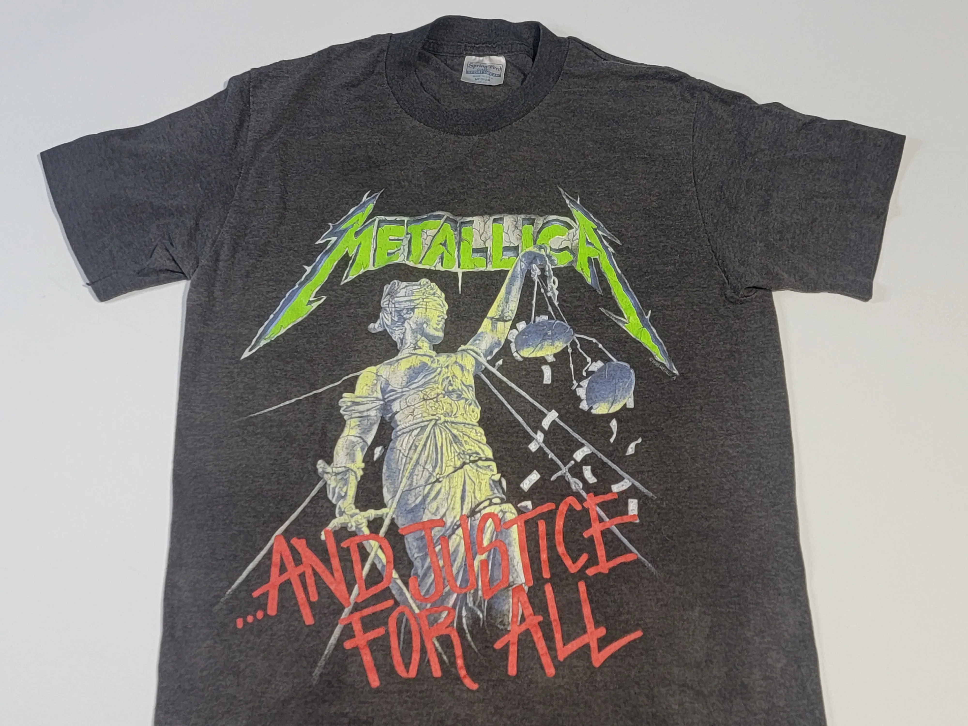 Metallica And Justice For All Tour '89 Vintage 80's Single Stitch Spring Ford T-Shirt