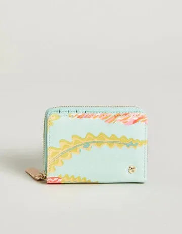 Mini Wallet - Queenie Tropical Floral Sea Foam