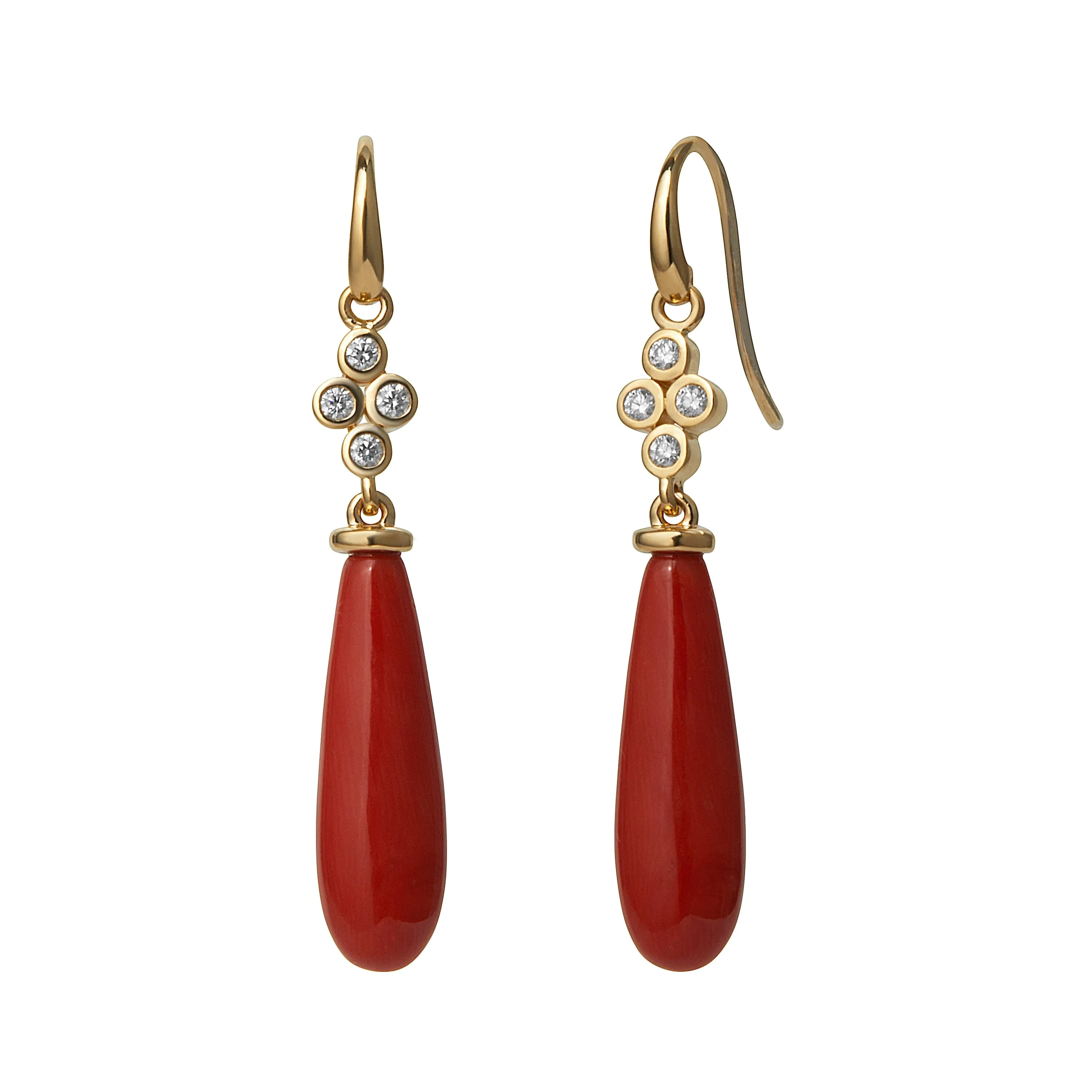 Mogul Long Drop Coral Earrings