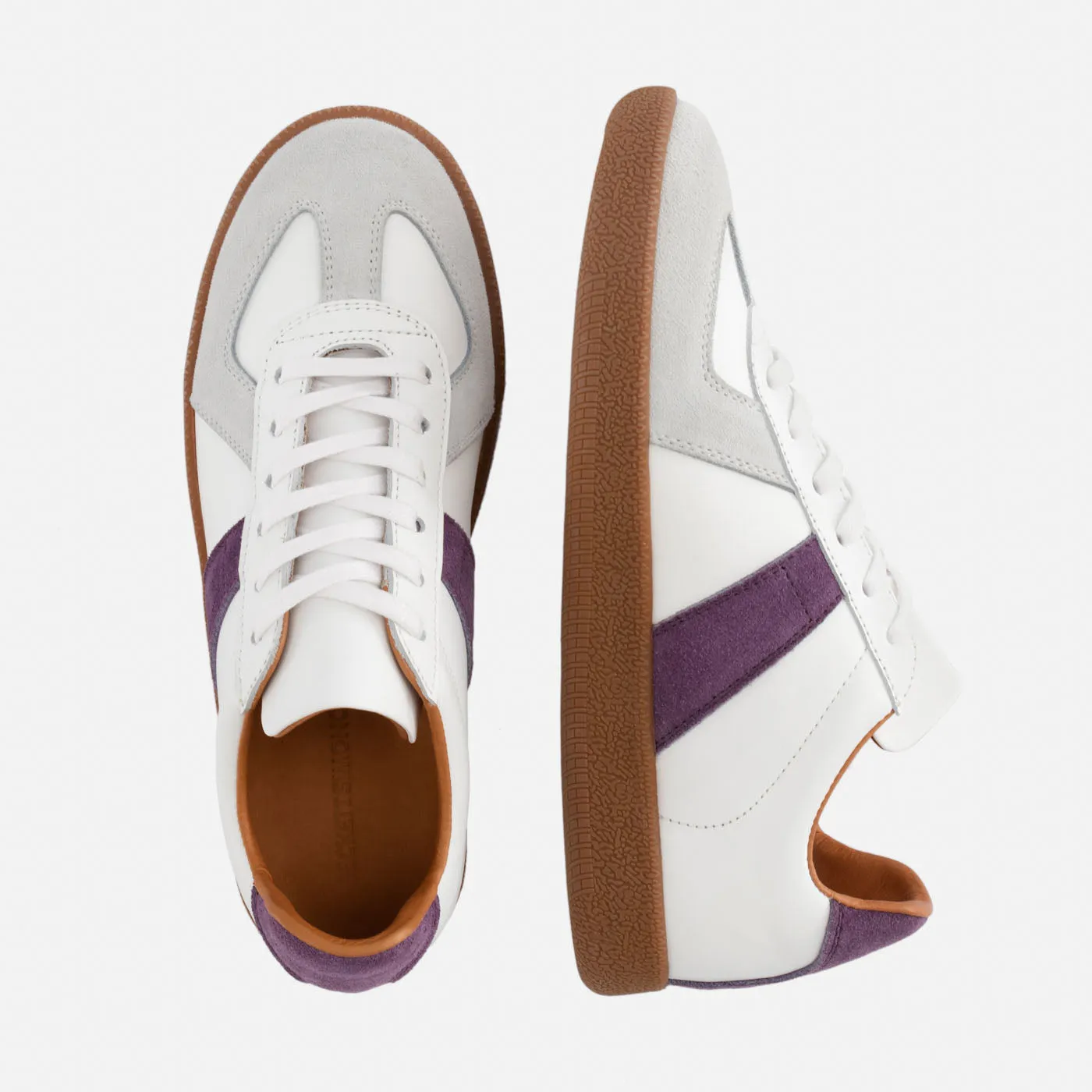 Morgen Trainers - Leather/Suede - Gum Sole - Women's