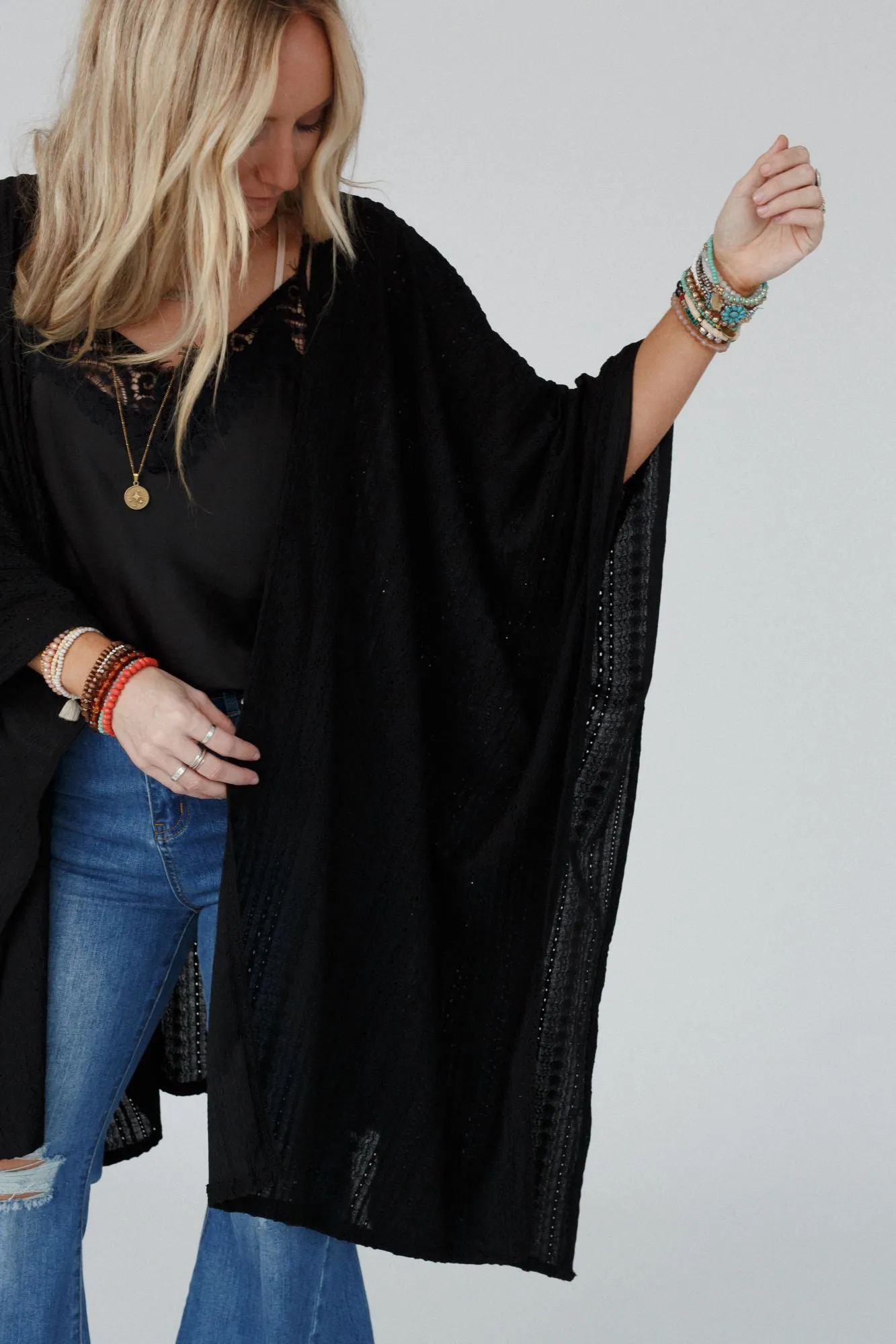 Mystic Meadow Kimono - Black