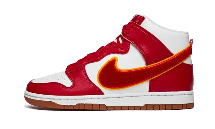 Nike Dunk High Chenille Swoosh White Gym Red