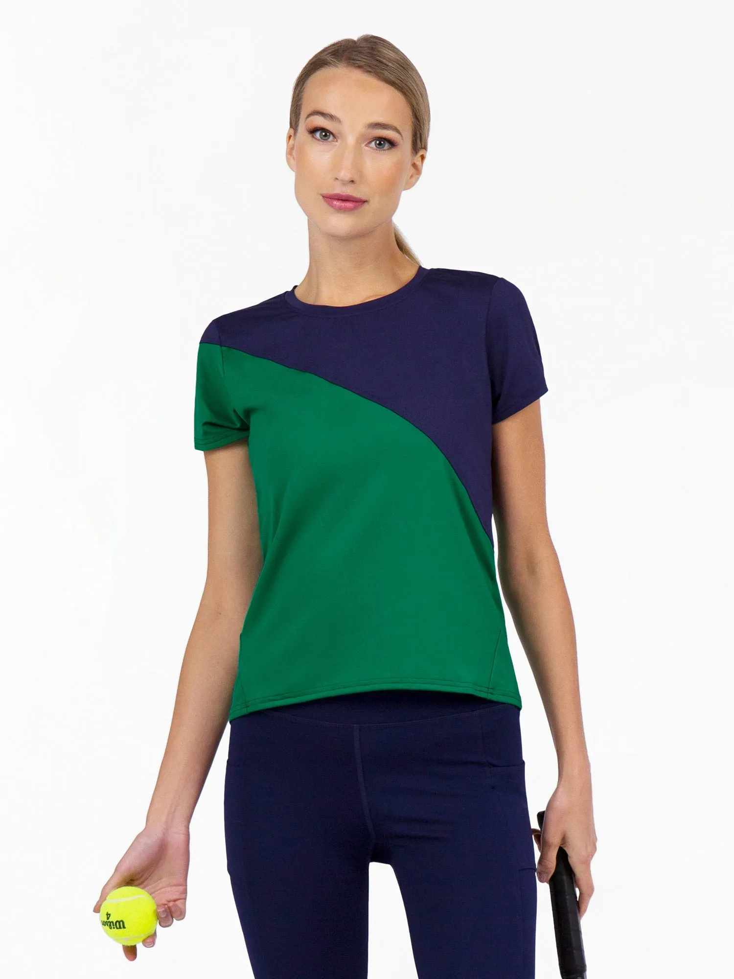 Parker Short Sleeve Crew Neck Top - Ivy/Ink