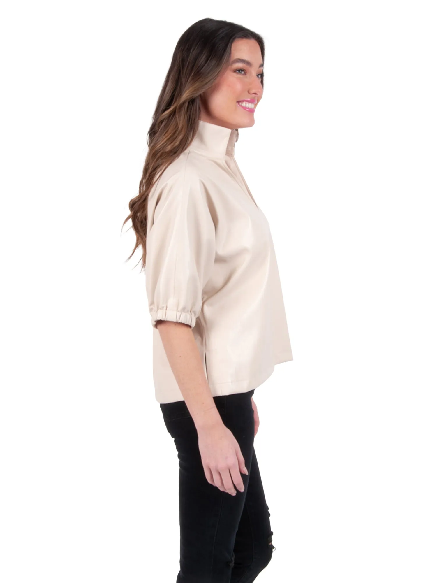 Poppy Top - Sandshell Vegan Leather