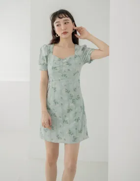 Trixie Floral Dress in Sage