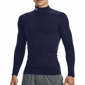 Under Armour ColdGear Compression Mock Long Sleeve Mens Running Top - Navy