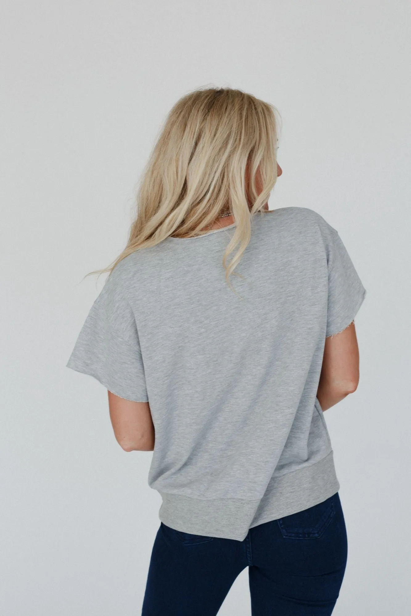 USA Raw Edge Top - Gray