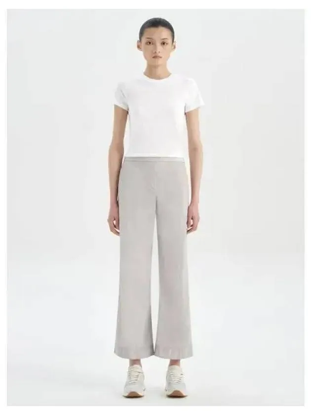 Women s Tumbled Nylon Wide Pull on Pants Trousers Limestone Domestic Product