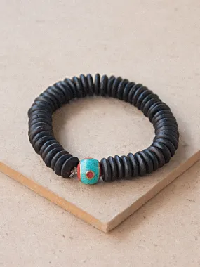 Wood Mala Bracelet with Bead