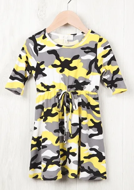 Yellow Camo Kids Dress